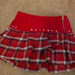 Red plaid skort